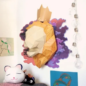 Lion en papier 3D