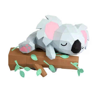 Koala Sur Branche en papier 3D